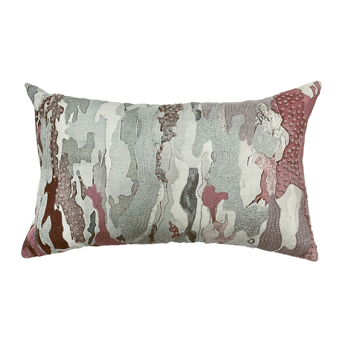 LINEN BURGUNDY COTTON MACHINE EMBROIDERY CUSHION COVER (30X50CMS)