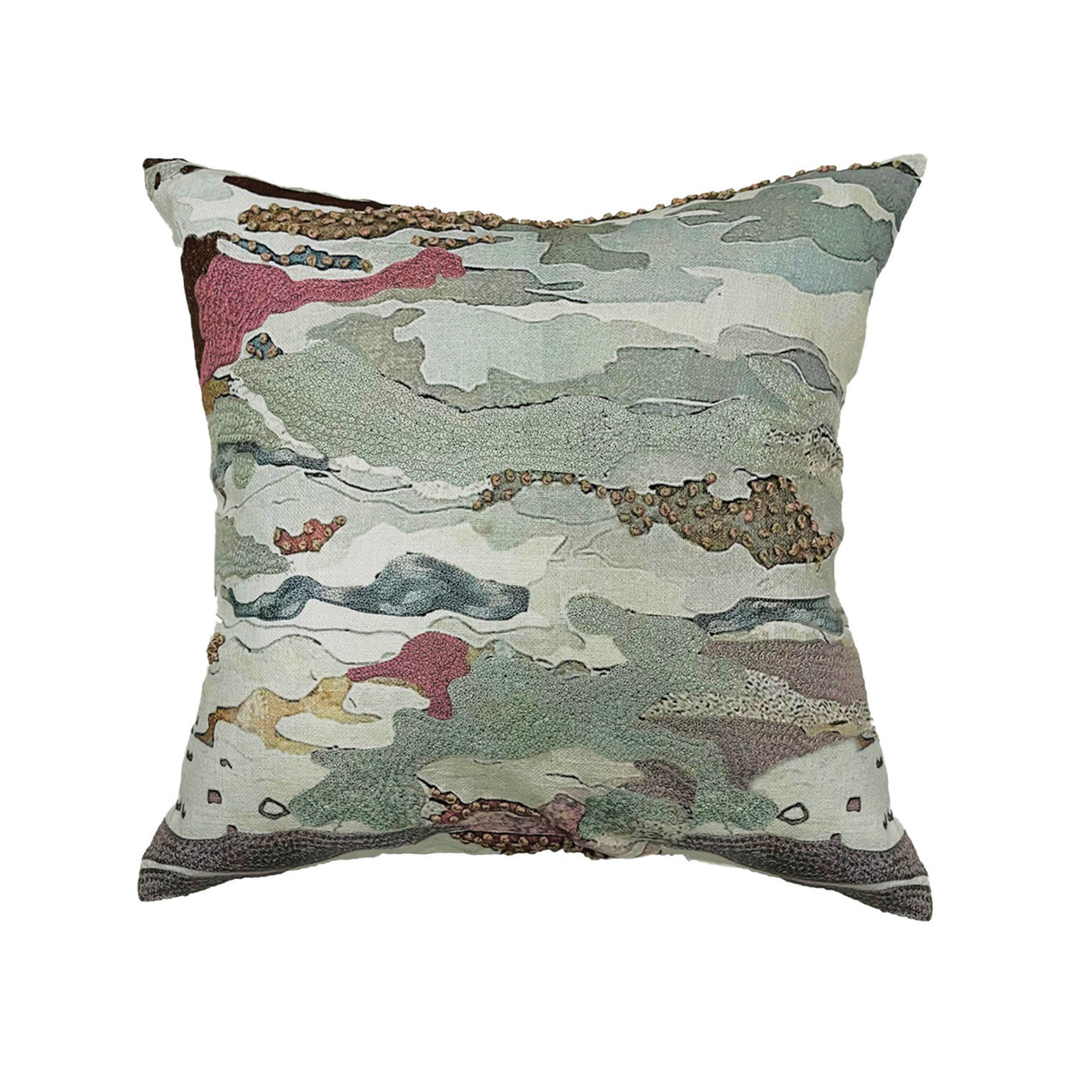 LINEN BURG COTTON MACHINE EMBROIDERY CUSHION COVER (40X40CMS)