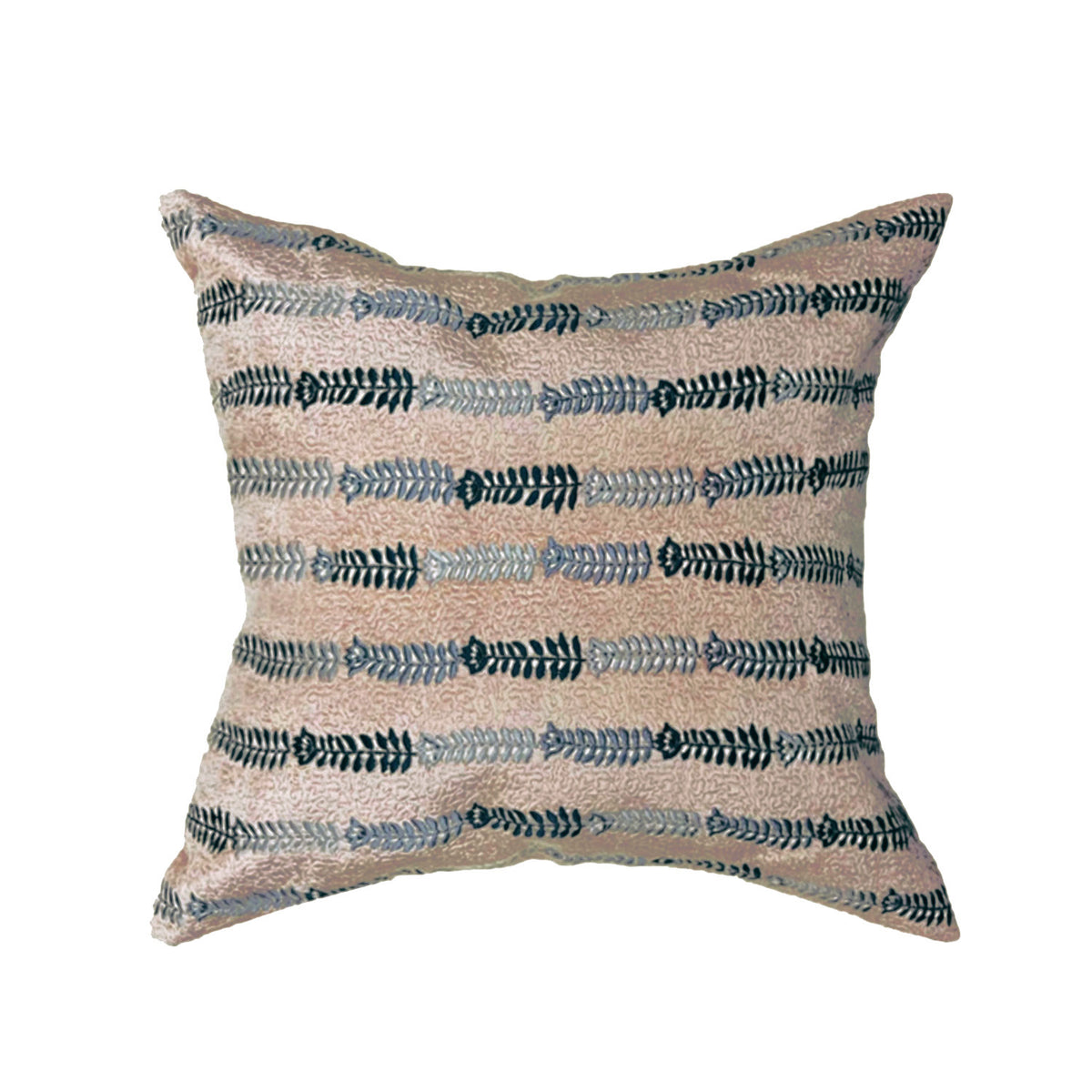 BEIGE VELVET MACHINE EMBROIDERY CUSHION COVER (40X40CMS)