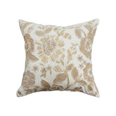 GOLD FLORAL COTTON VELVET MACHINE EMBROIDERY CUSHION COVER (45X45CMS)