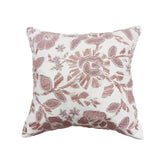 BLUSH FLORAL COTTON VELVET MACHINE EMBROIDERY CUSHION COVER (45X45CMS)
