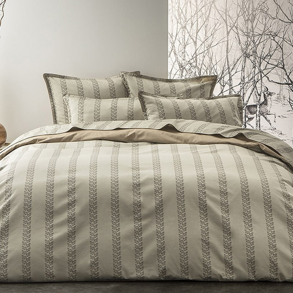 ALEXANDRE TURPAULT BEL AMI DESERT ORGANIC COTTON SATIN LUXURY DOUBLE BEDSHEET