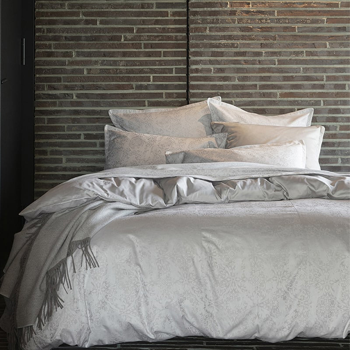 ALEXANDRE TURPAULT QUANTIQUE NACRE ORGANIC COTTON SATIN LUXURY DOUBLE BEDSHEET